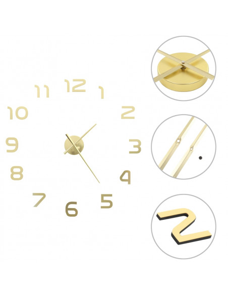 Orologio da Parete 3D in Stile Moderno 100cm XXL Oro
