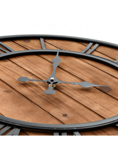 Orologio da Parete Vintage al Quarzo Legno e Metallo 60 cm XXL