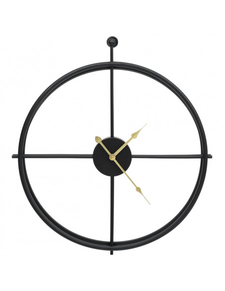 Orologio da Parete Nero 52 cm in Ferro