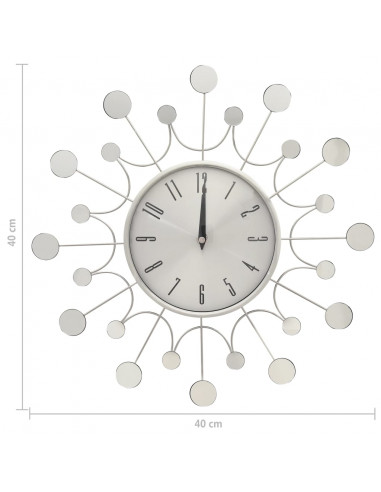 Orologio da Parete Argento 40 cm in Metallo