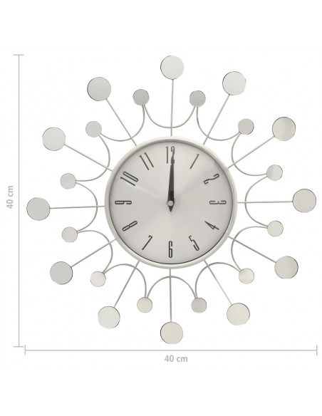 Orologio da Parete Argento 40 cm in Metallo