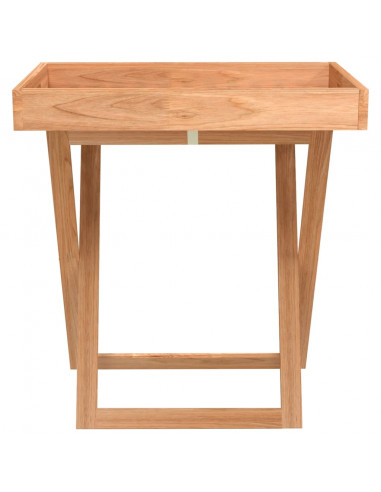 Tavolo a Vassoio Pieghevole 52x36x56,5cm Legno Massello di Noce