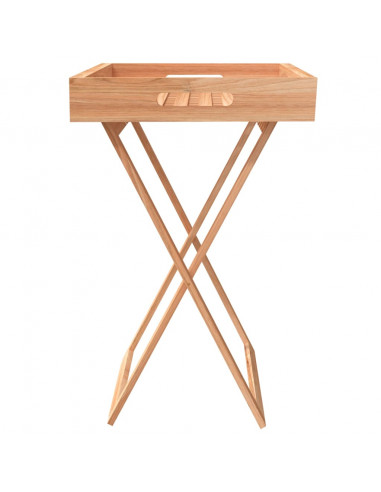 Tavolo a Vassoio Pieghevole 52x36x56,5cm Legno Massello di Noce