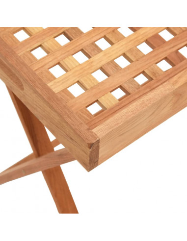 Tavolo a Vassoio Pieghevole 52x36x56,5cm Legno Massello di Noce