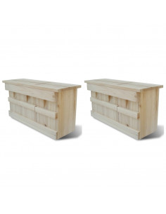 Casette per gli Uccelli 2 pz in Legno 44x15,5x21,5 cm 2
