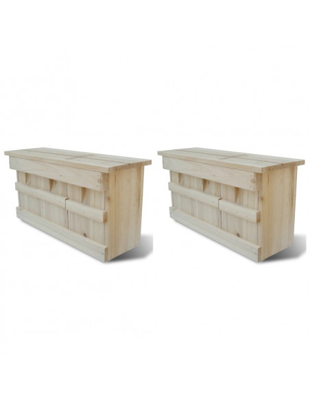 Casette per gli Uccelli 2 pz in Legno 44x15,5x21,5 cm