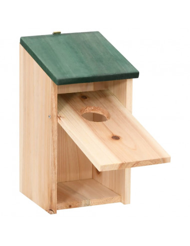 Casette per Uccelli 4 pz in Legno 12x12x22 cm