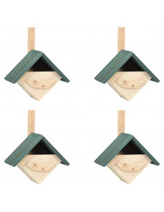 Casette per Uccelli 4 pz 24x16x30 cm in Legno di Abete 2