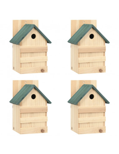 Casette per Uccelli 4 pz 23x19x33 cm in Legno di Abete