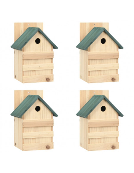 Casette per Uccelli 4 pz 23x19x33 cm in Legno di Abete
