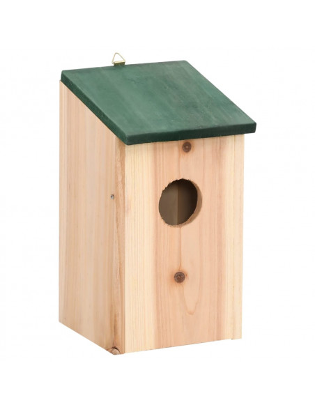 Casette per Uccelli 10 pz in Legno Massello di Abete 12x12x22cm