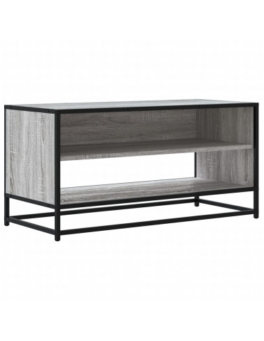 Mobile TV Grigio Sonoma 91x40x46 cm Legno Multistrato e Metallo