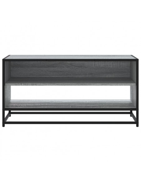 Mobile TV Grigio Sonoma 91x40x46 cm Legno Multistrato e Metallo