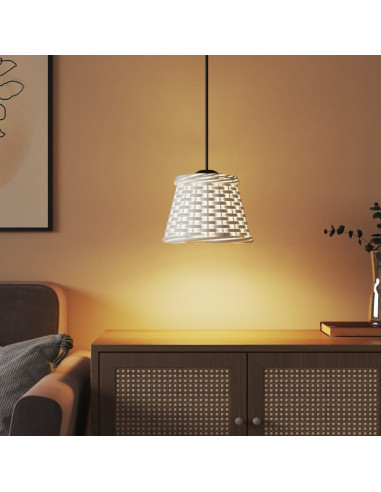 Paralume da Soffitto Bianco Ø15x12 cm in Vimini