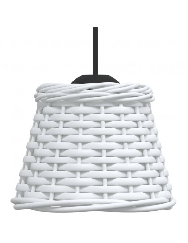 Paralume da Soffitto Bianco Ø15x12 cm in Vimini