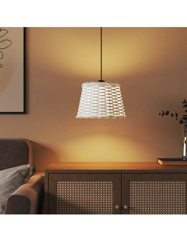 Paralume da Soffitto Bianco Ø25x17 cm in Vimini