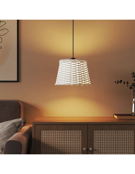 Paralume da Soffitto Bianco Ø25x17 cm in Vimini