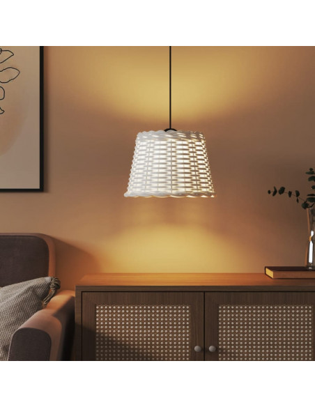 Paralume da Soffitto Bianco Ø30x20 cm in Vimini
