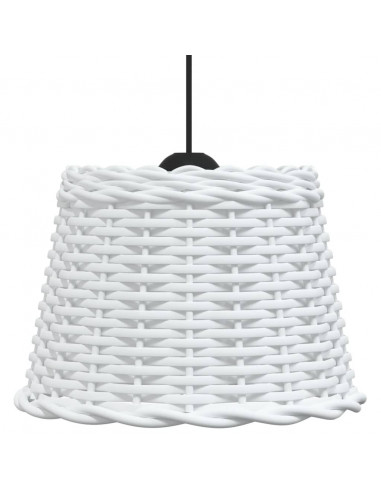 Paralume da Soffitto Bianco Ø30x20 cm in Vimini