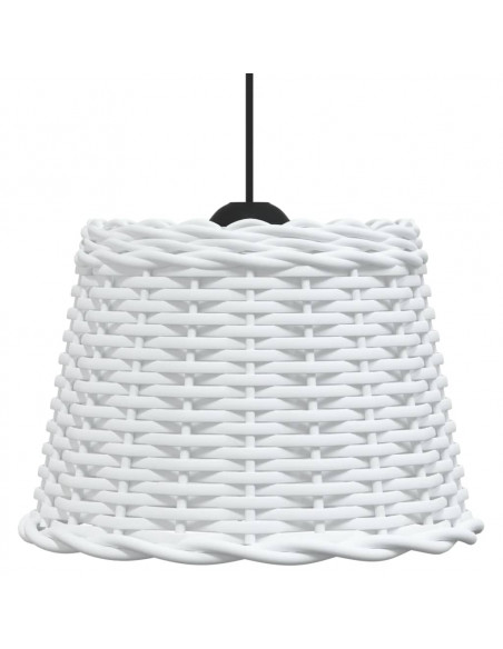 Paralume da Soffitto Bianco Ø30x20 cm in Vimini