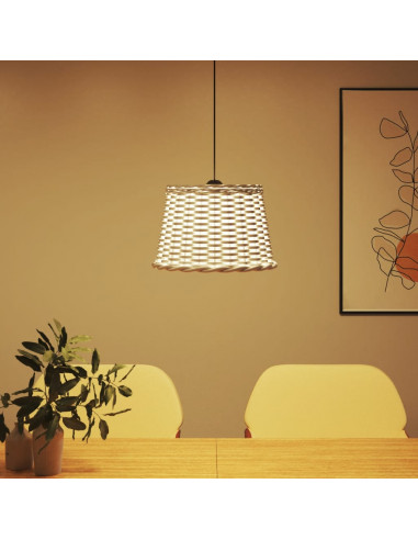 Paralume da Soffitto Bianco Ø40x26 cm in Vimini