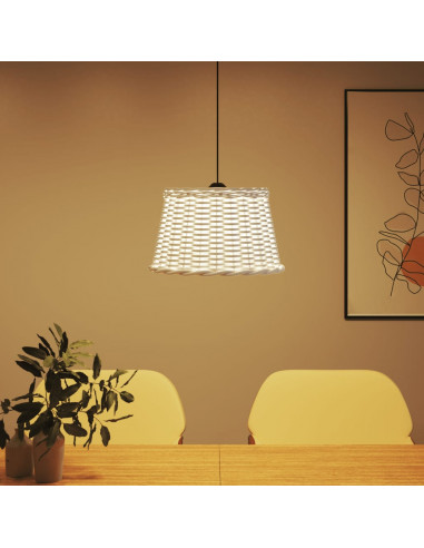 Paralume da Soffitto Bianco Ø45x28 cm in Vimini