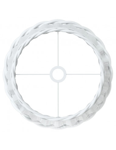 Paralume da Soffitto Bianco Ø45x28 cm in Vimini