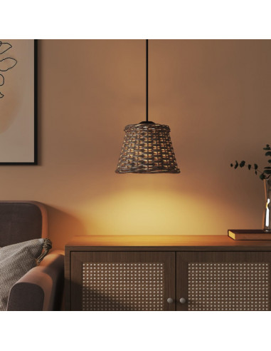 Paralume da Soffitto Marrone Ø15x12 cm in Vimini