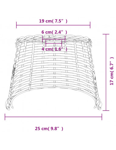 Paralume da Soffitto Marrone Ø25x17 cm in Vimini