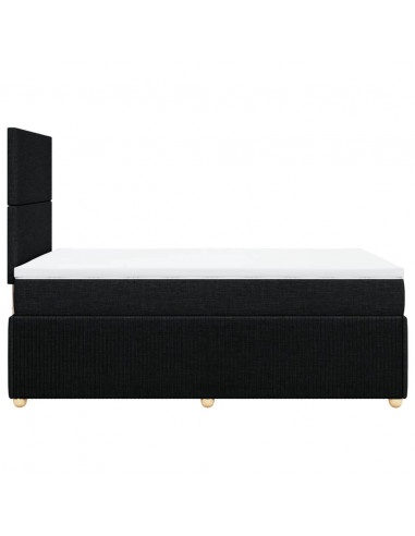 Giroletto a Molle con Materasso Nero 120x200 cm in Tessuto