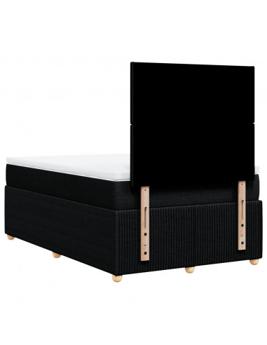 Giroletto a Molle con Materasso Nero 120x200 cm in Tessuto