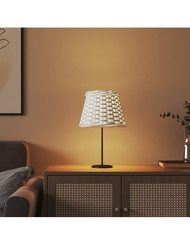 Paralume Bianco Ø15x12 cm in Vimini