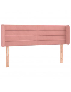 Testiera ad Orecchio Rosa 147x16x78/88 cm in Velluto 2