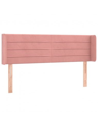 Testiera ad Orecchio Rosa 147x16x78/88 cm in Velluto