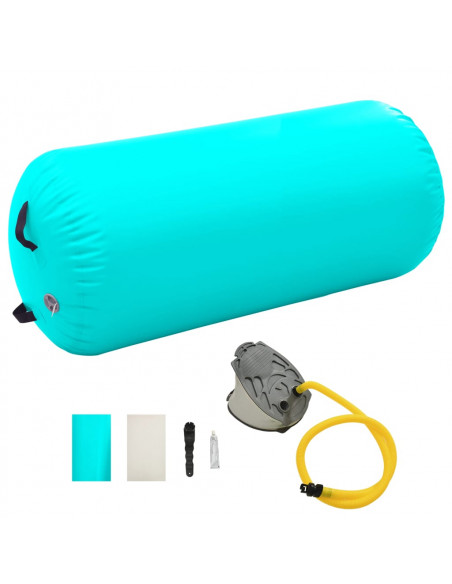 Rotolo da Ginnastica Gonfiabile con Pompa 120x90cm in PVC Verde