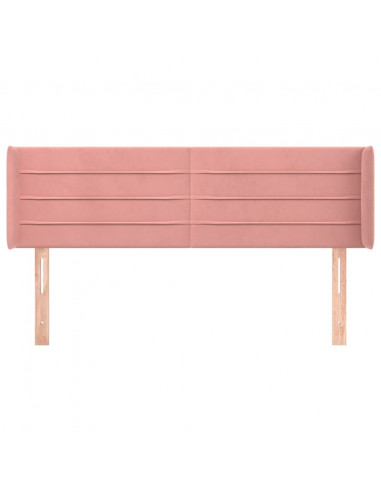 Testiera ad Orecchio Rosa 147x16x78/88 cm in Velluto