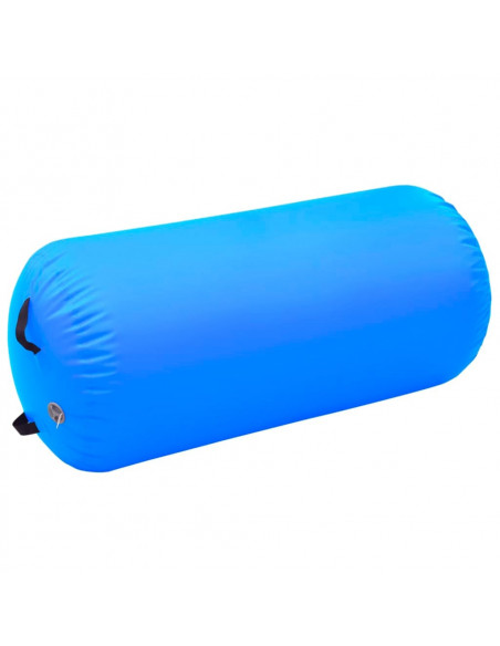 Rotolo da Ginnastica Gonfiabile con Pompa 120x90 cm in PVC Blu