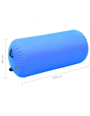 Rotolo da Ginnastica Gonfiabile con Pompa 120x90 cm in PVC Blu