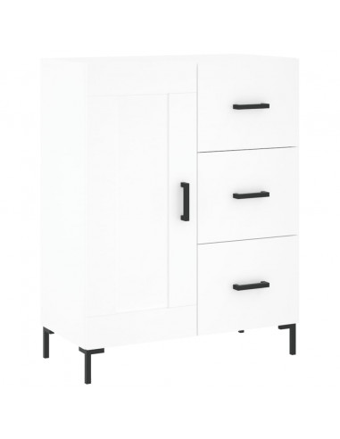 Credenza Bianca 69,5x34x180 cm in Legno Multistrato