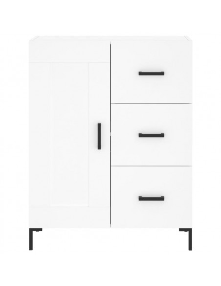 Credenza Bianca 69,5x34x180 cm in Legno Multistrato