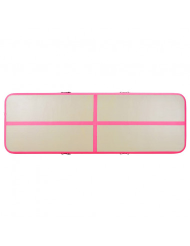 Tappetino Ginnastica Gonfiabile con Pompa 300x100x10cm PVC Rosa