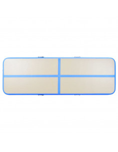 Tappetino Ginnastica Gonfiabile con Pompa 300x100x10 cm PVC Blu 2