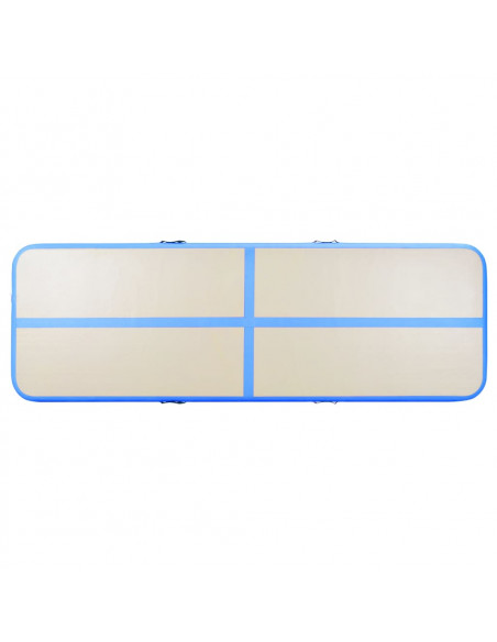 Tappetino Ginnastica Gonfiabile con Pompa 300x100x10 cm PVC Blu