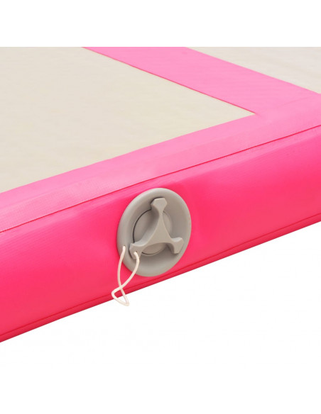 Tappetino Ginnastica Gonfiabile con Pompa 400x100x10cm PVC Rosa