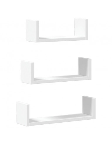 Mensole a Muro 3 pz Bianche in Truciolato