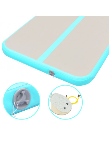 Tappetino Ginnastica Gonfiabile e Pompa 400x100x10 cm PVC Verde