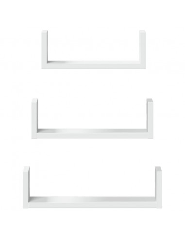 Mensole a Muro 3 pz Bianche in Truciolato