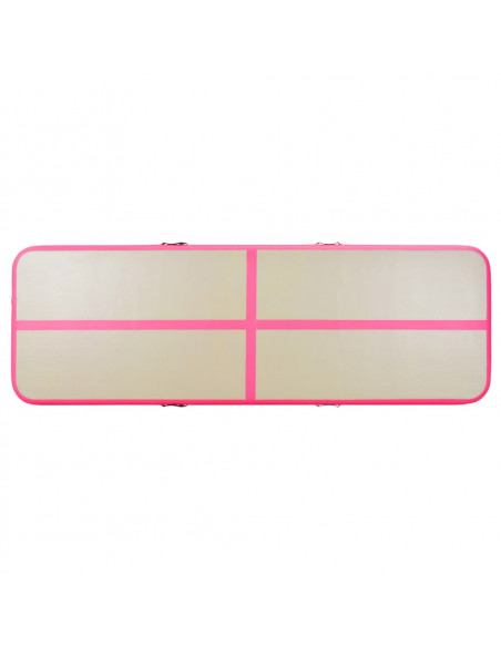 Tappetino Ginnastica Gonfiabile con Pompa 500x100x10cm PVC Rosa