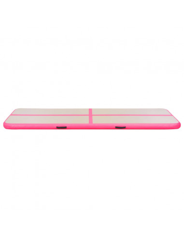 Tappetino Ginnastica Gonfiabile con Pompa 500x100x10cm PVC Rosa