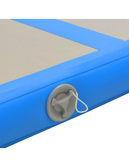 Tappetino Ginnastica Gonfiabile con Pompa 500x100x10 cm PVC Blu
